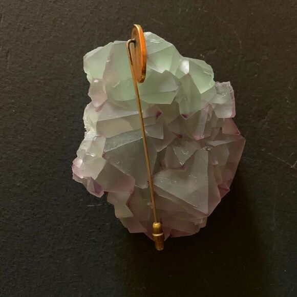 Gorgeous Peri stick Oval MOP pin set in Gold plate, Vintage - Picture 4 of 4